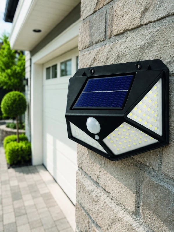 Sensörlü Solar Bahçe Lambası Geniş Açılı LED Aydınlatmalı Balkon Garaj ve Bahçe Işığı