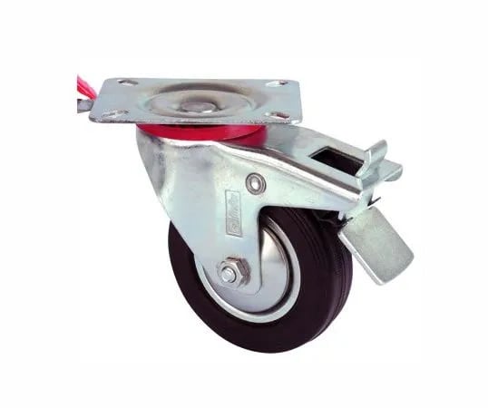 Servis Tekeri - Tablalı Frenli Siyah Döner - Çap 125 Mm