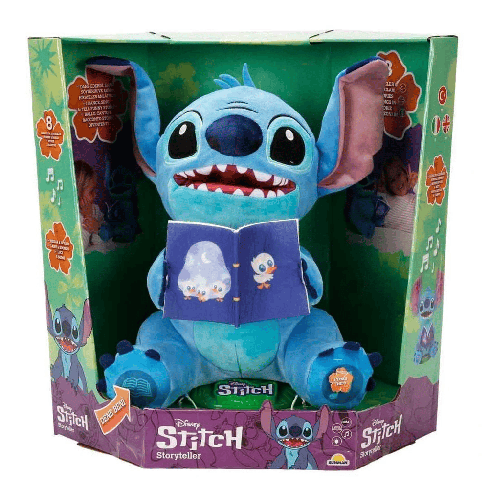 Sesli Karanlıkta Parlayan Masal Anlatan Stitch İnteraktif Peluş 34 cm