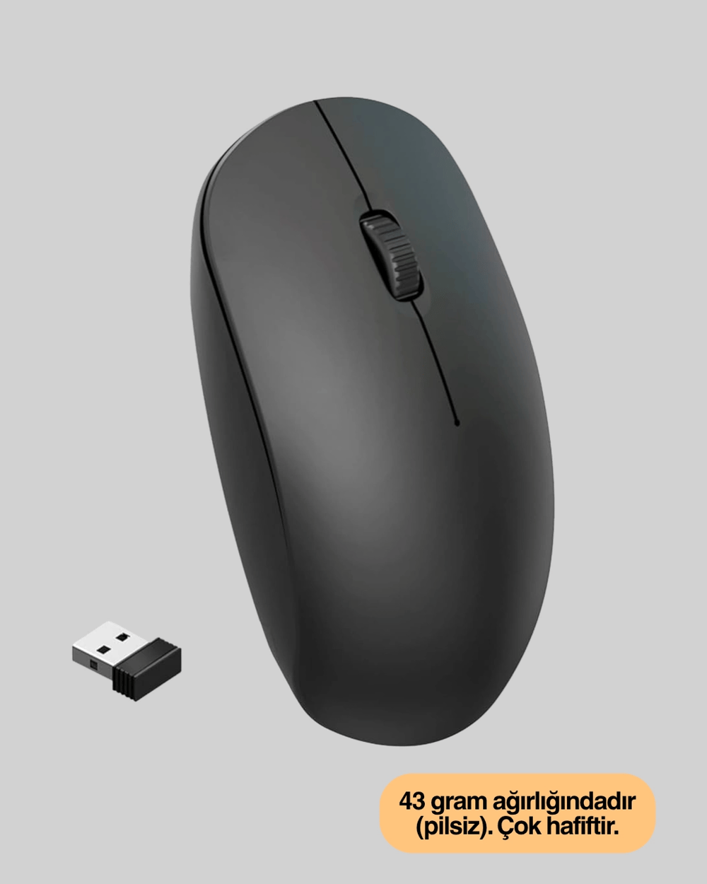Sessiz Wireless Mouse – 5000 DPI Hassasiyetli ve Hafif Tasarım