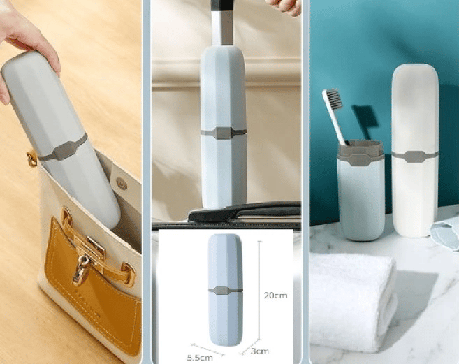 Seyahat Tipi Diş Fırçası Ve Makyaj Fırça Kabı 2 Renk Bx40
