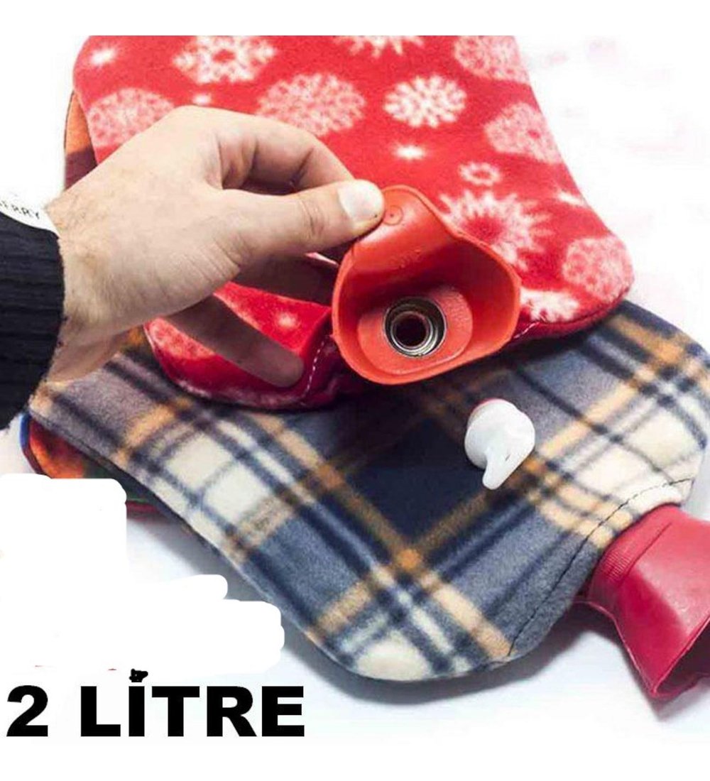 Sıcak Su Torbası 2 Litre Polar Kılıflı Termofor (3936)