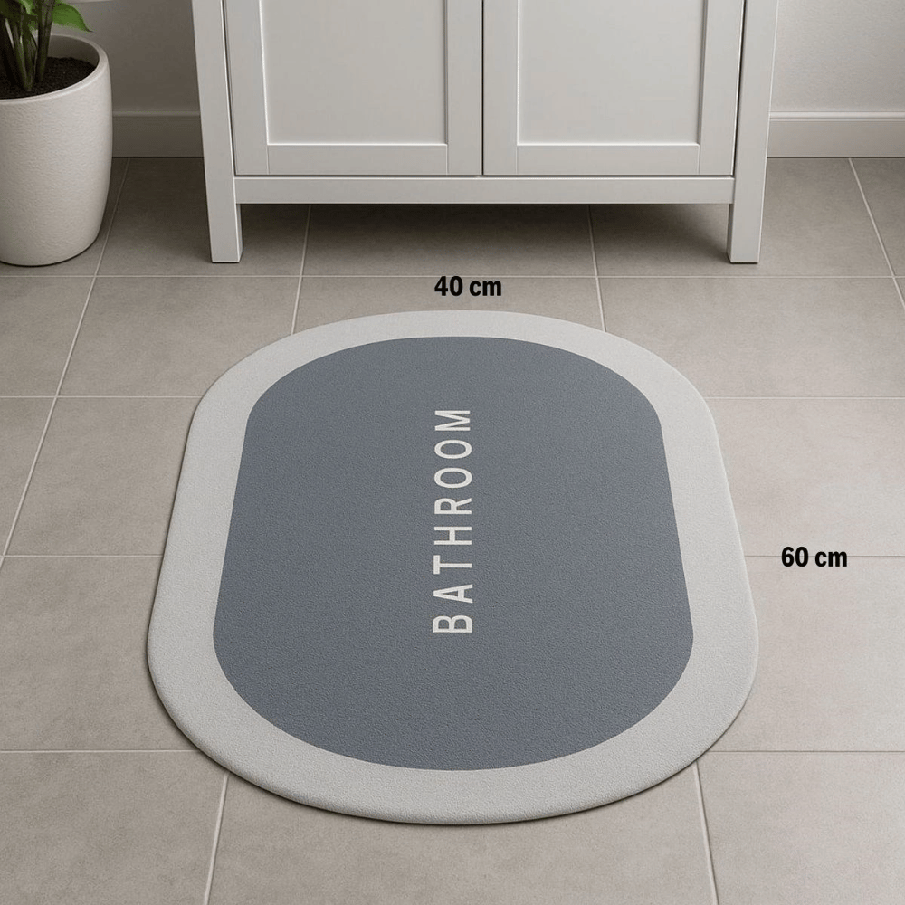 Sihirli Süper Su Emici Kaymaz Tabanlı Oval Paspas 40*60 Cm Bx40