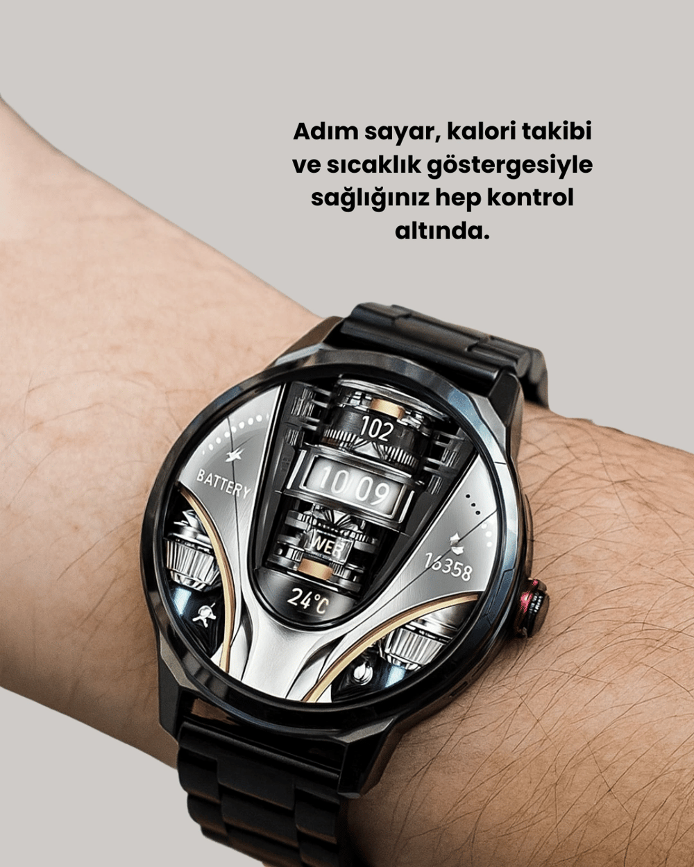 Şık Metal Kasa ve Değiştirilebilir Kordonlarla SW80 Smartwatch Yeni Nesil