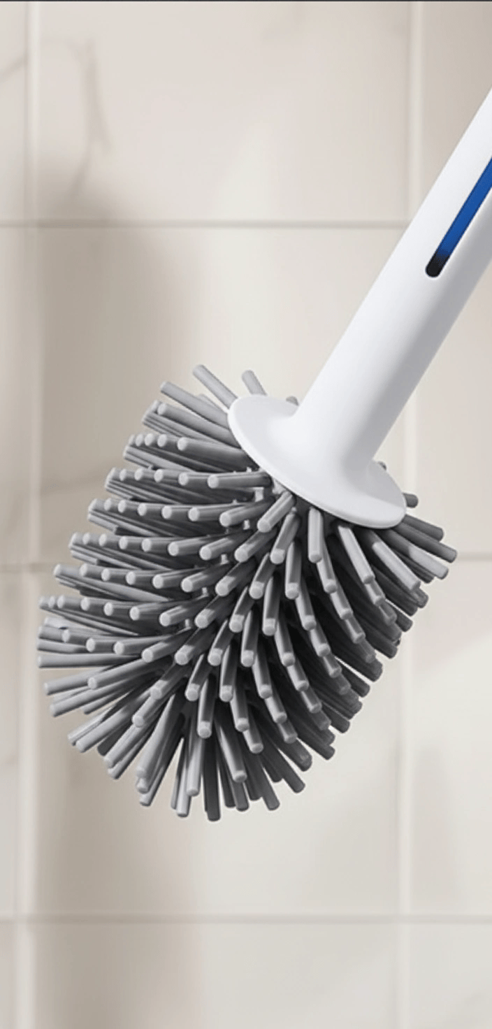 Silikon Deterjan Hazneli Esnek Tuvalet Fırçası - Banyo Temizliği İçin