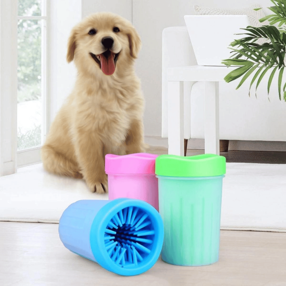 Silikon Jel Fırçalı Kedi Köpek Pati Ayak Yıkama Temizleme Kovası (küçük) Bx40