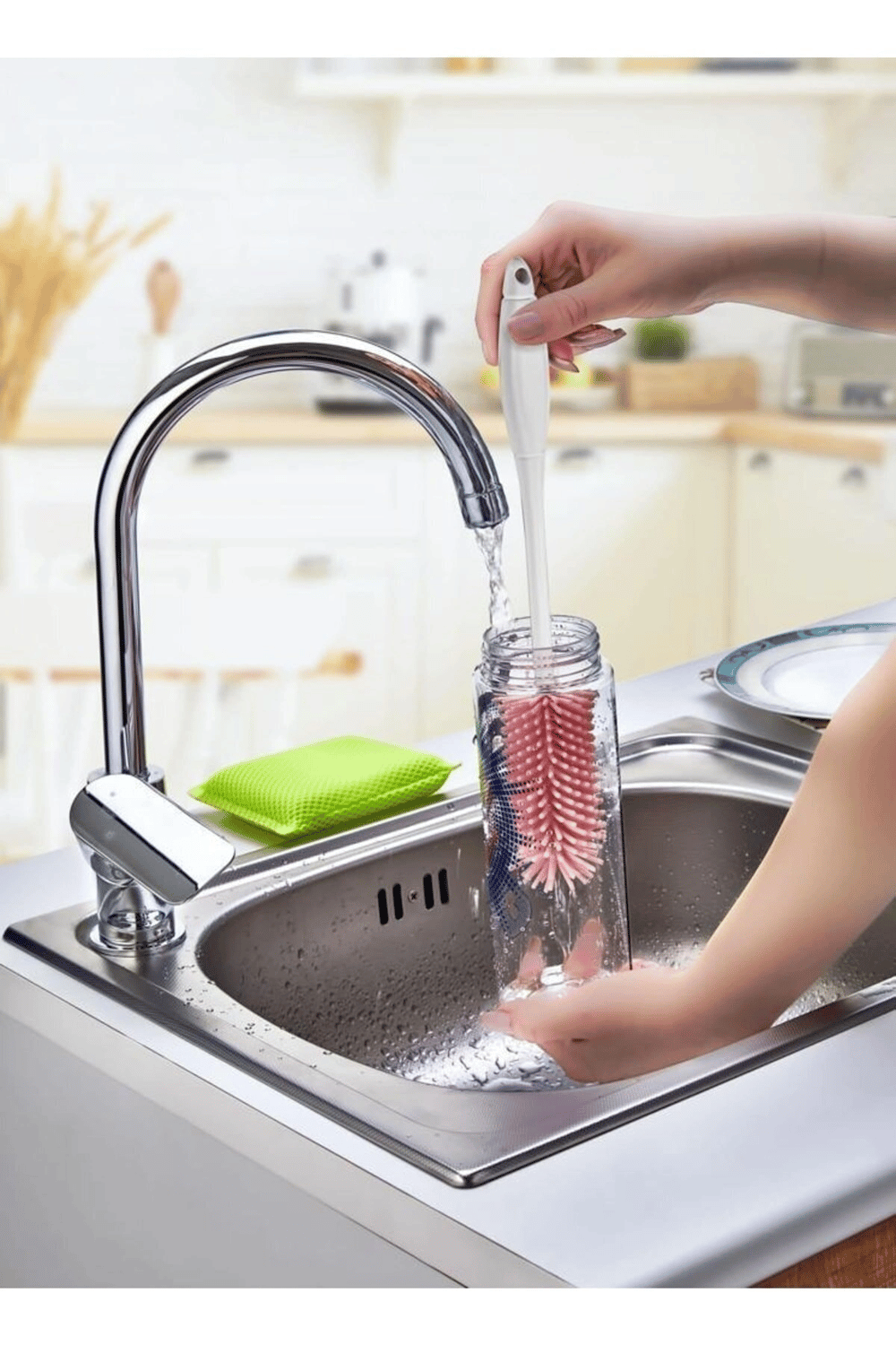 Silikon Şişe Biberon Konserve Kavanoz Matara Temizleme Fırçası Çok Amaçlı Temizleme Fırçası Bpa Free Bx40