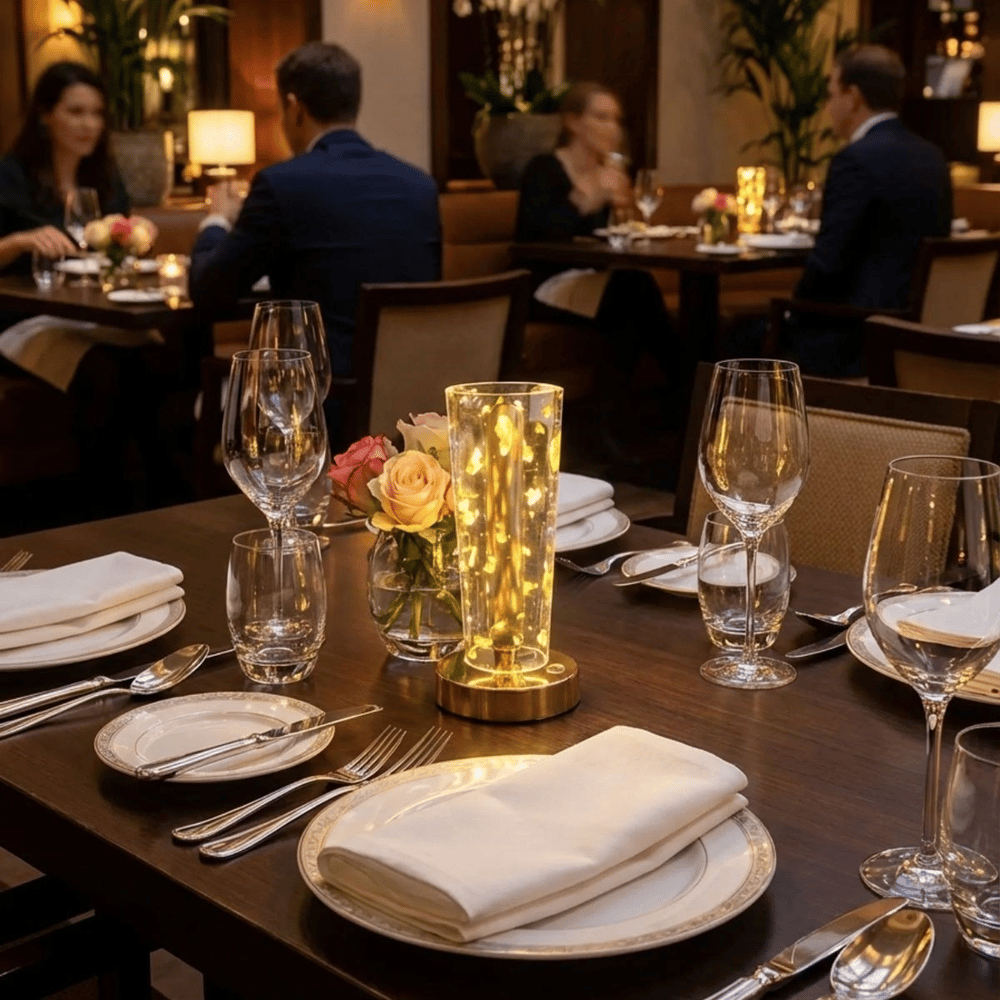 Silindirik Kristal Altın Toz model Led Masa Lambası – Gold Tabanlı, Dokunmatik, 3 Renk Işık Modlu, Şarjlı Modern Dekoratif Gece Lambası Bx40