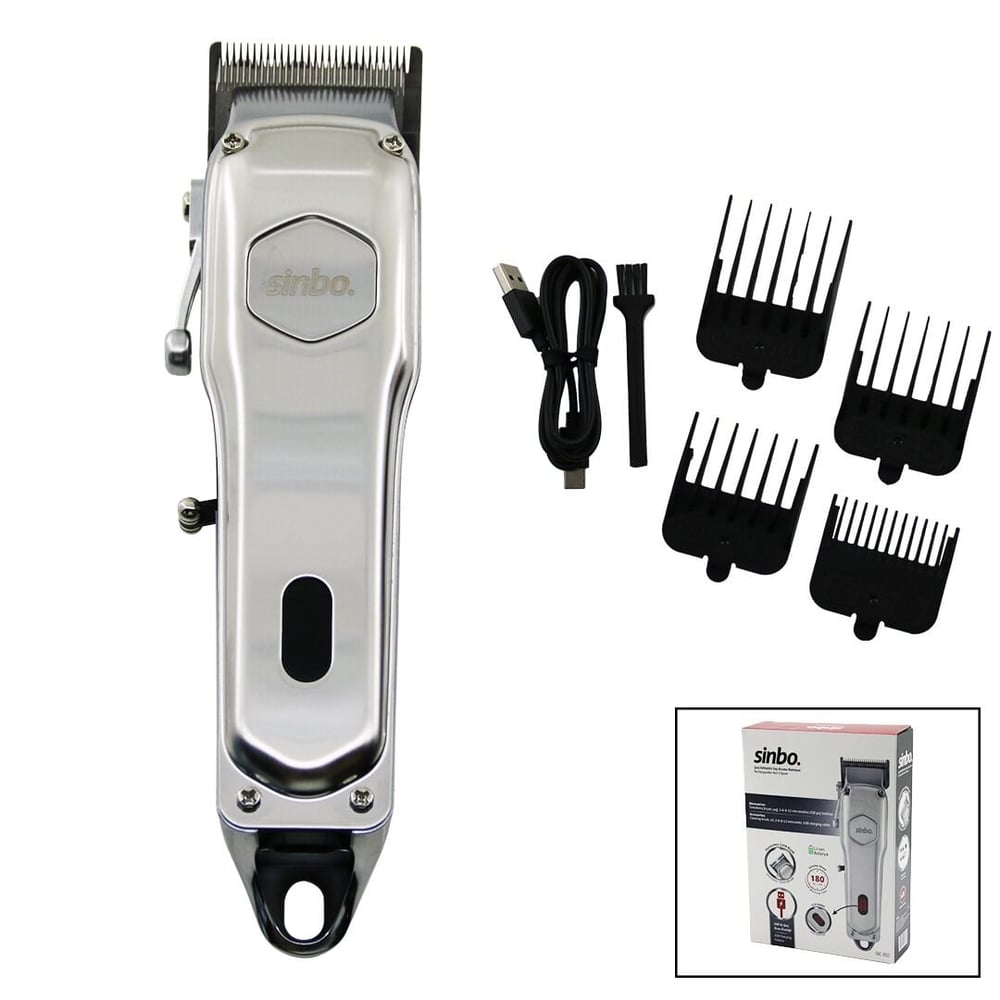 Sinbo Tıraş Makinesi - USB Şarjlı - Çelik Gövde - Kollu Tarak Ayarı