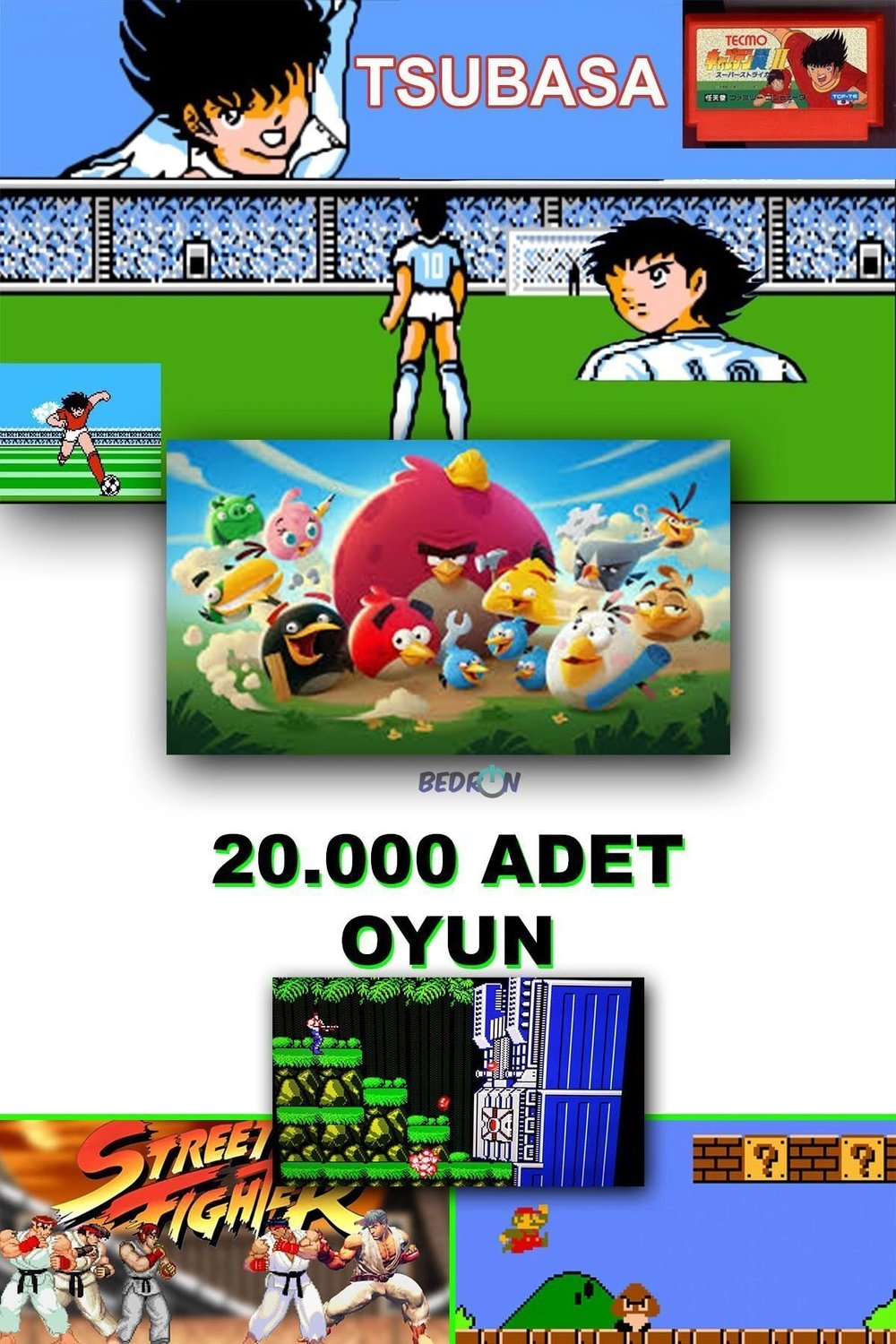 Siyah 2.4g kablosuz çift kollu retro oyun konsolu oyunlu game stick bluetooth yok