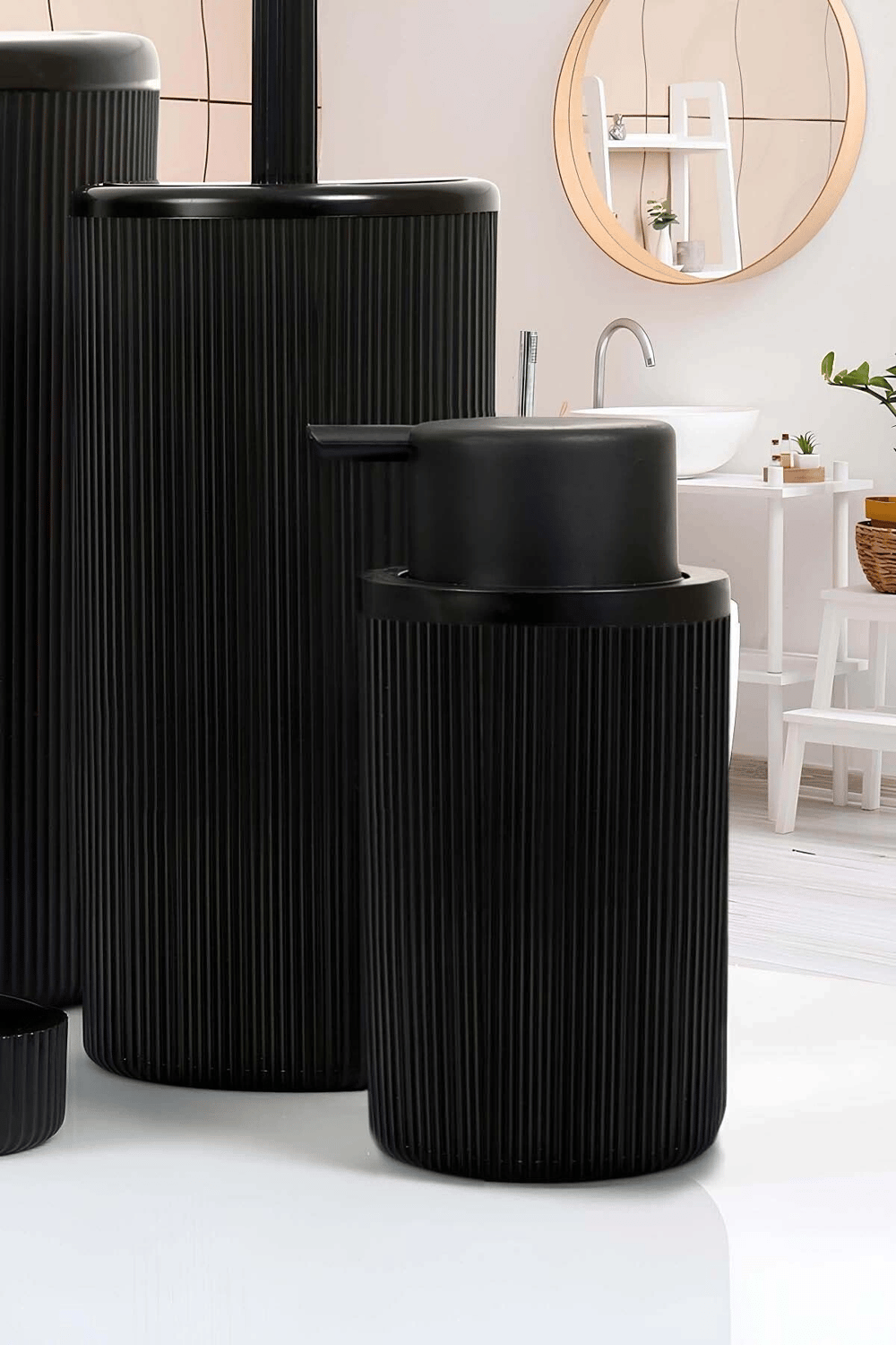 Siyah 5li Banyo Takımı banyo Dekorasyonu Için Beşli Set banyo Aksesuar Ve Düzenleyicileri