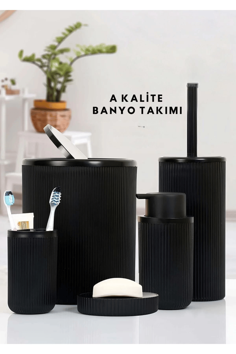 Siyah 5li Banyo Takımı banyo Dekorasyonu Için Beşli Set banyo Aksesuar Ve Düzenleyicileri