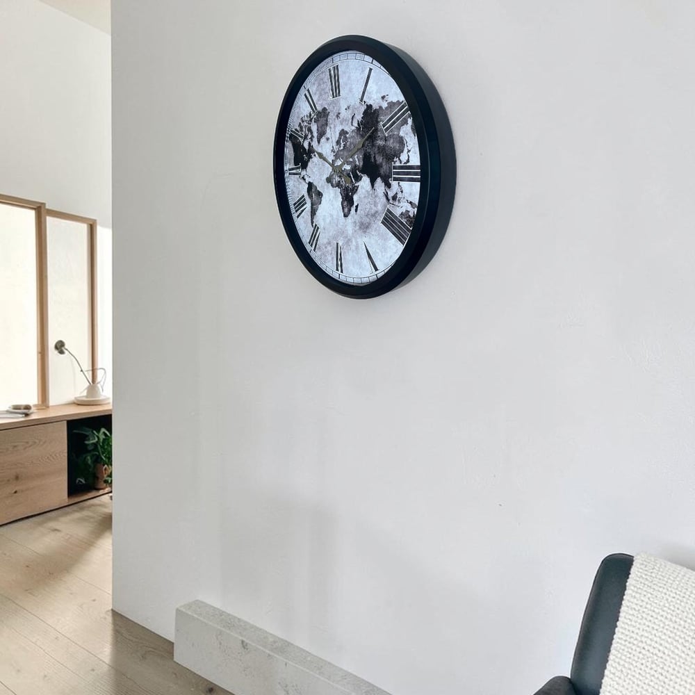 Siyah Atlas Roman 52 x 52 Cm Roman Duvar Saati