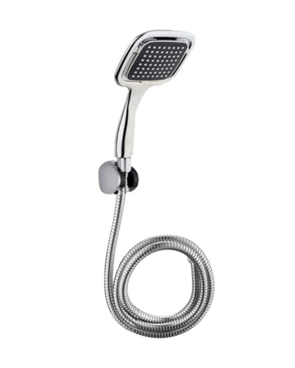 Siyah Duş Seti El Duşu Başlığı Spiral Hortum ve Duvar Askısı Banyo Duş Seti