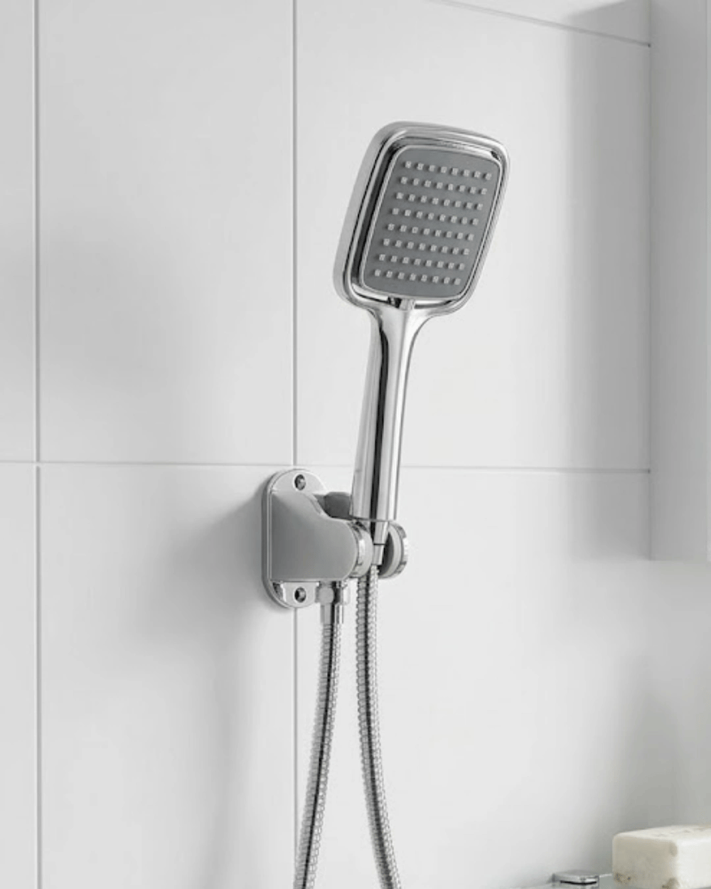 Siyah Duş Seti El Duşu Başlığı Spiral Hortum ve Duvar Askısı Banyo Duş Seti