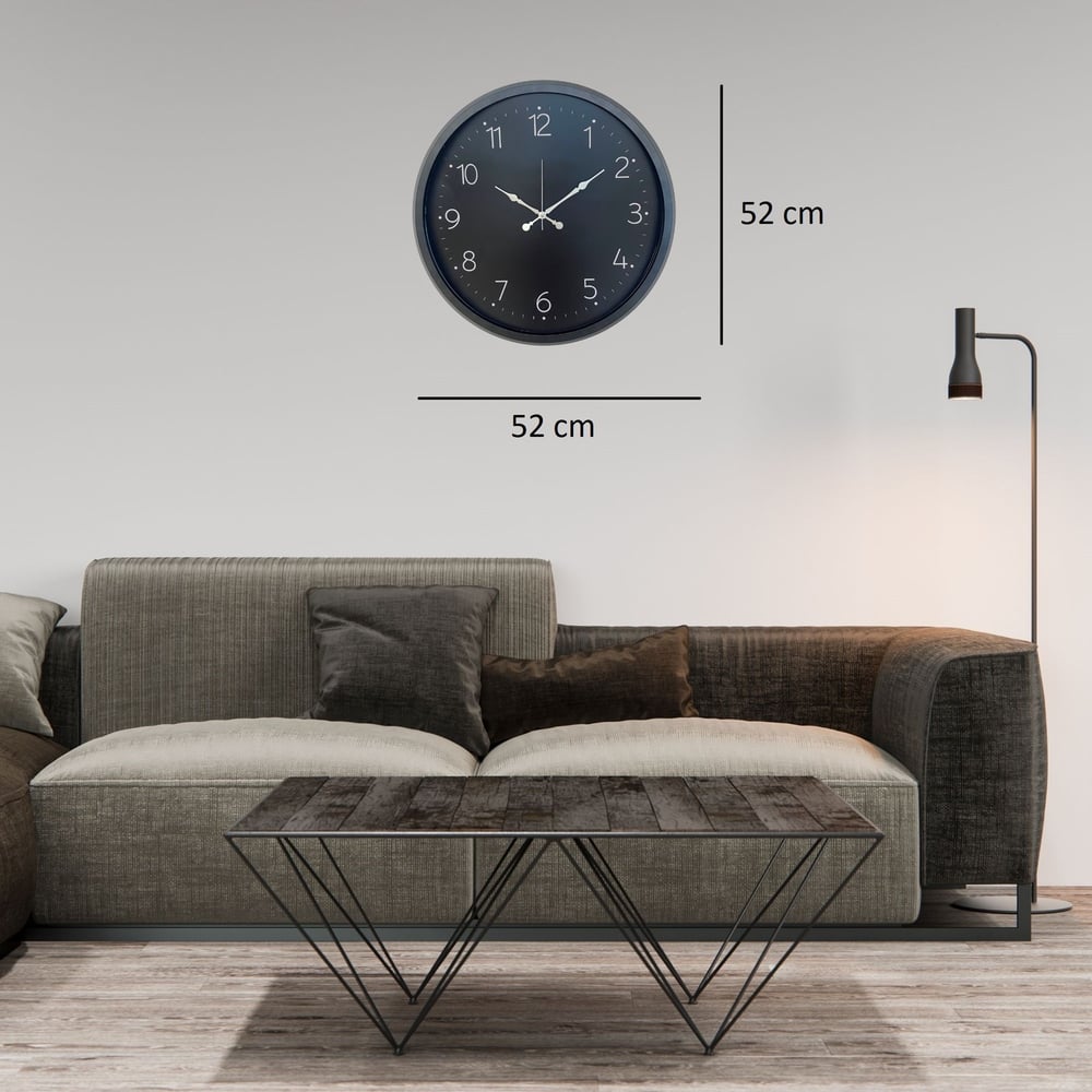 Siyah Elegance 52 x 52 Cm Duvar Saati