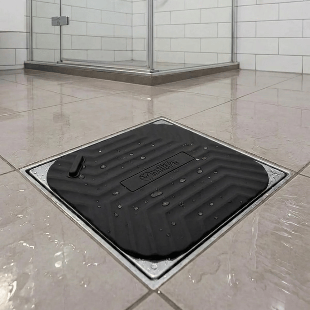 Siyah Kare Evye Gider Koku Önleyici Silikon Mat – Lavabo Süzgeç Ve Haşere Engelleyici Bx40