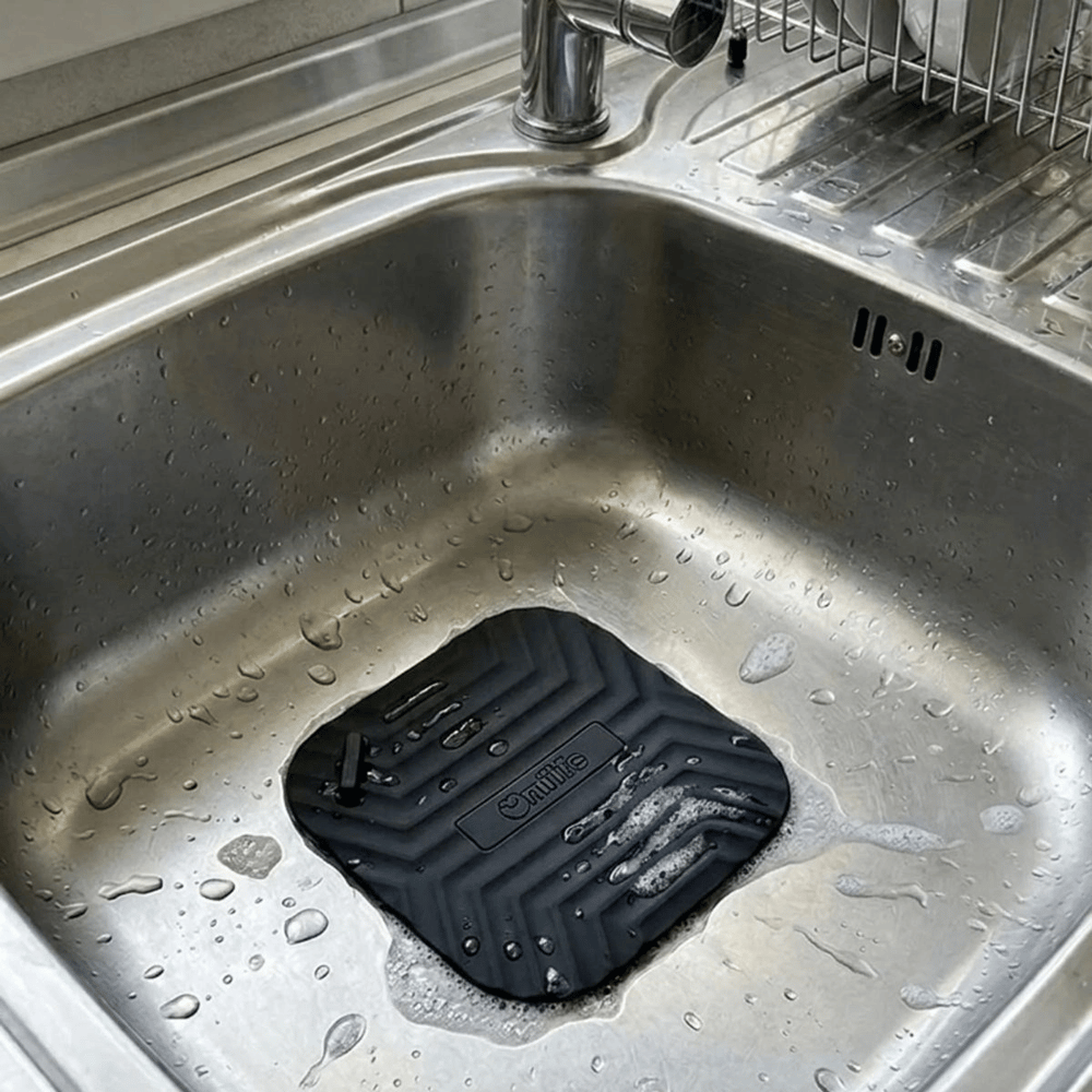 Siyah Kare Evye Gider Koku Önleyici Silikon Mat – Lavabo Süzgeç Ve Haşere Engelleyici Bx40