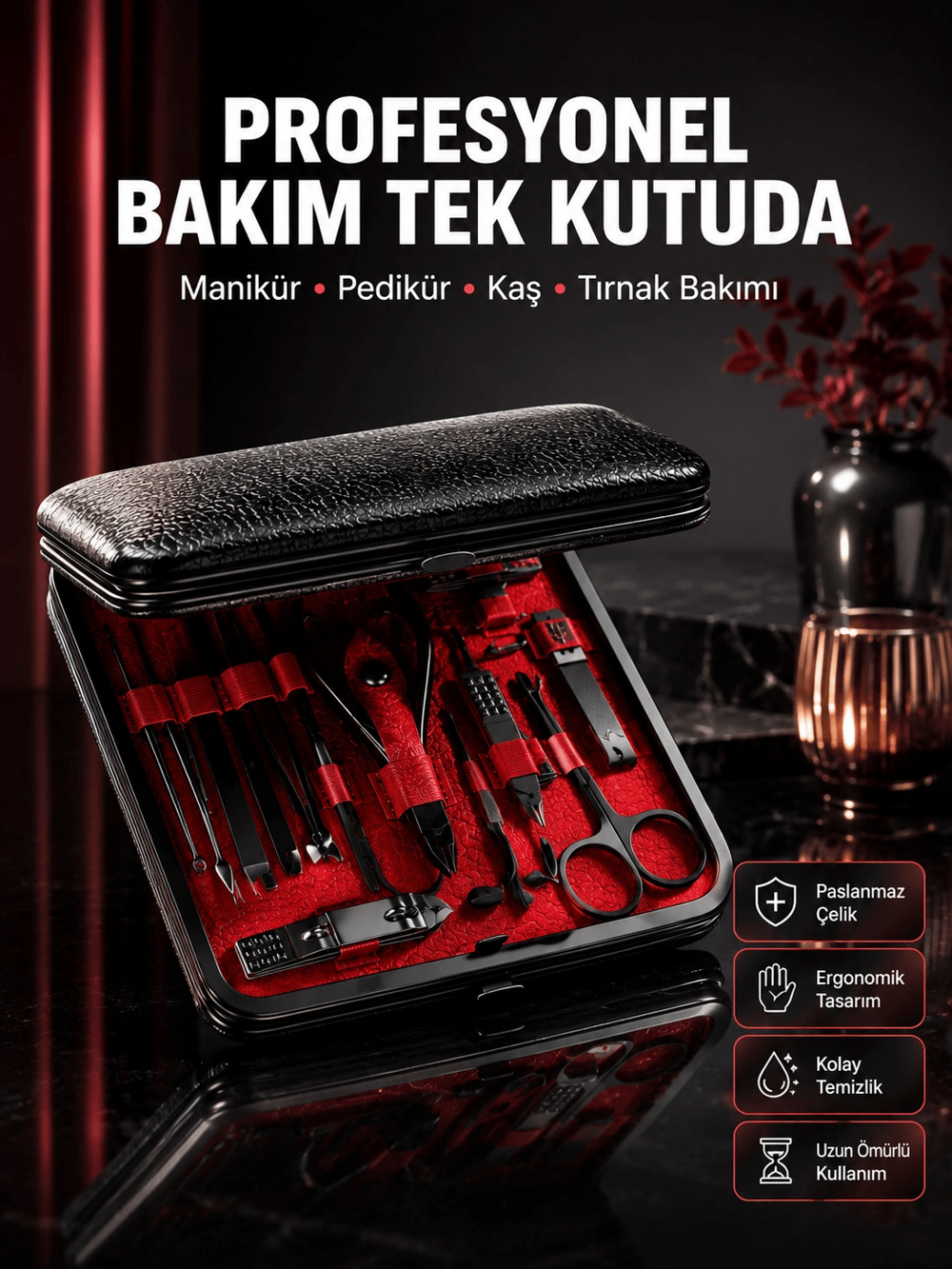 Siyah Kaymaz Teknolojili El ve Ayak Bakım Seti Yeni Nesil
