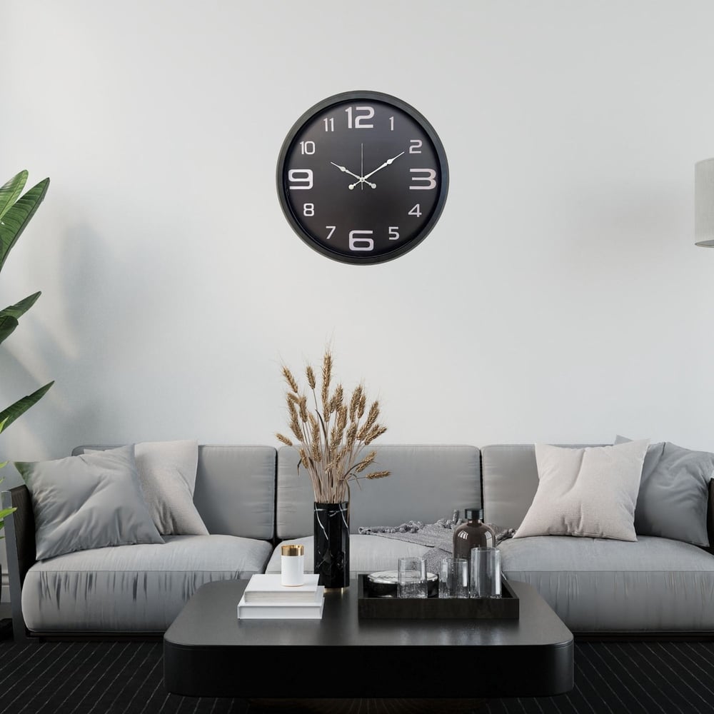Siyah Modern 52 x 52 Cm Duvar Saati