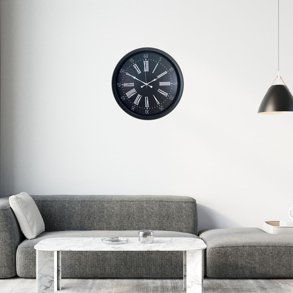 Siyah Noir Imperium 52 Cm Metal Duvar Saati