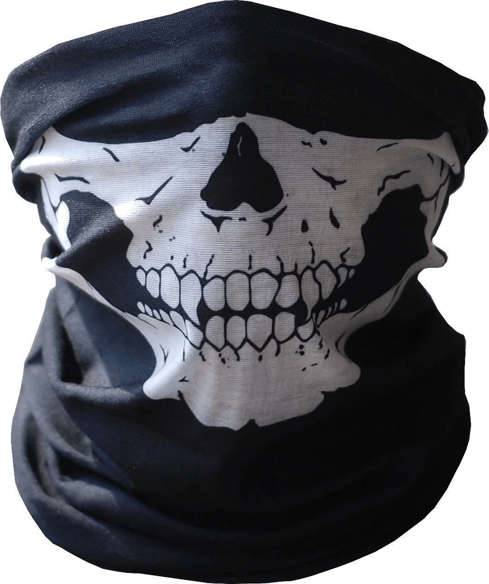 Siyah Renk Dikişsiz Çok Fonksiyonlu Çene Kafatası Yüz Maskesi Baf Buff Bandana Boyunluk Bileklik Bx40