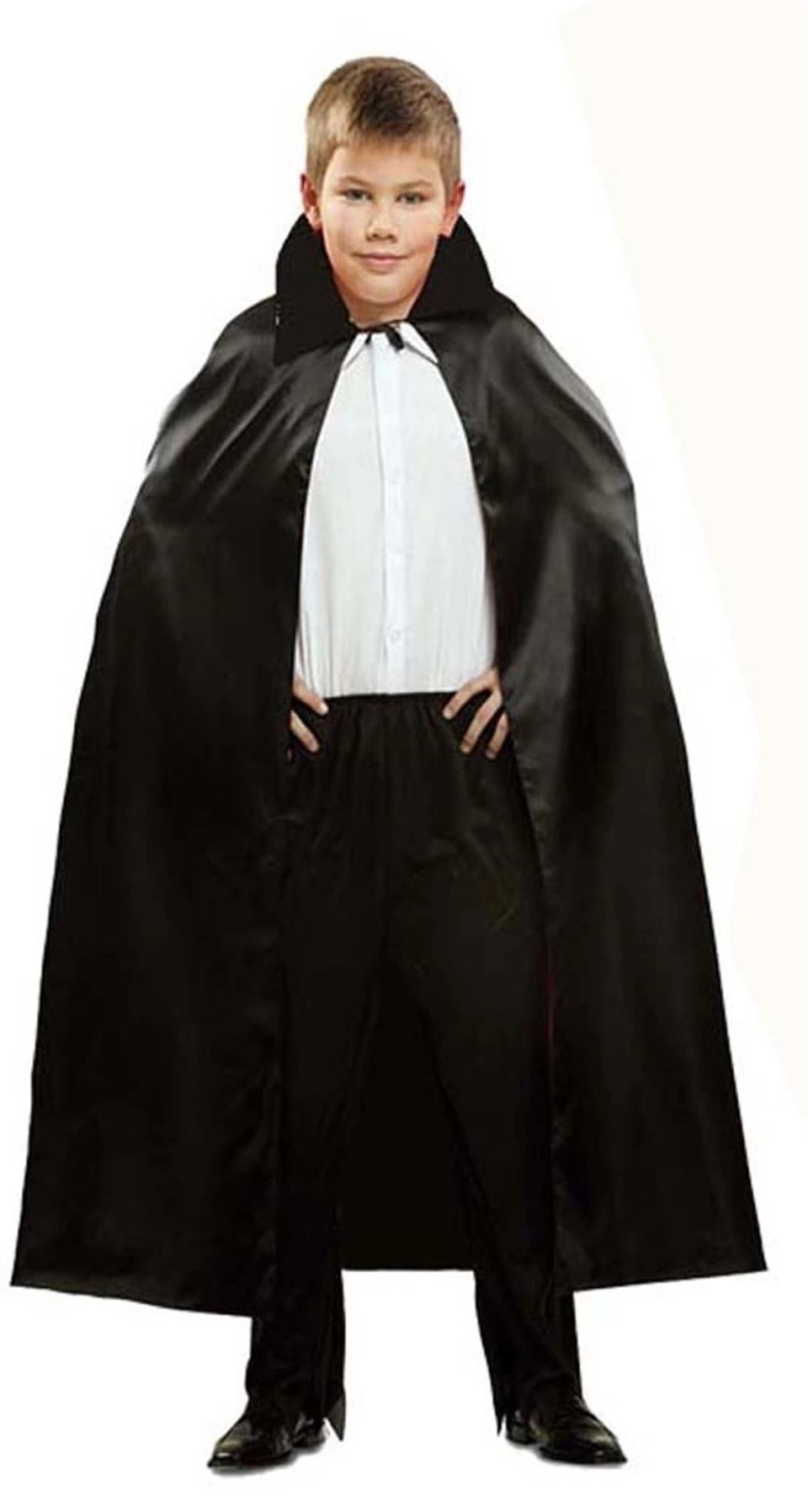 Siyah Renk Yakalı Halloween Pelerini 90 cm
