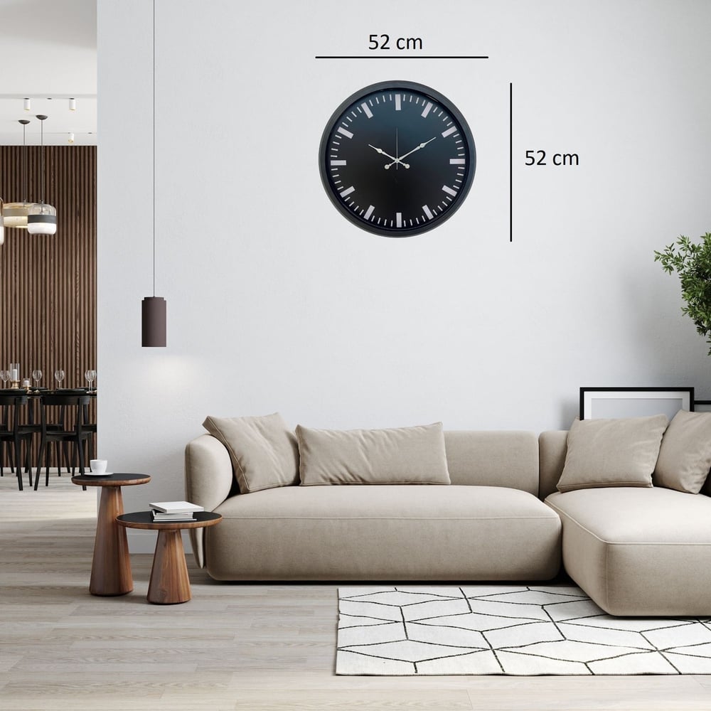 Siyah Sade & Şık 52 Cm Duvar Saati