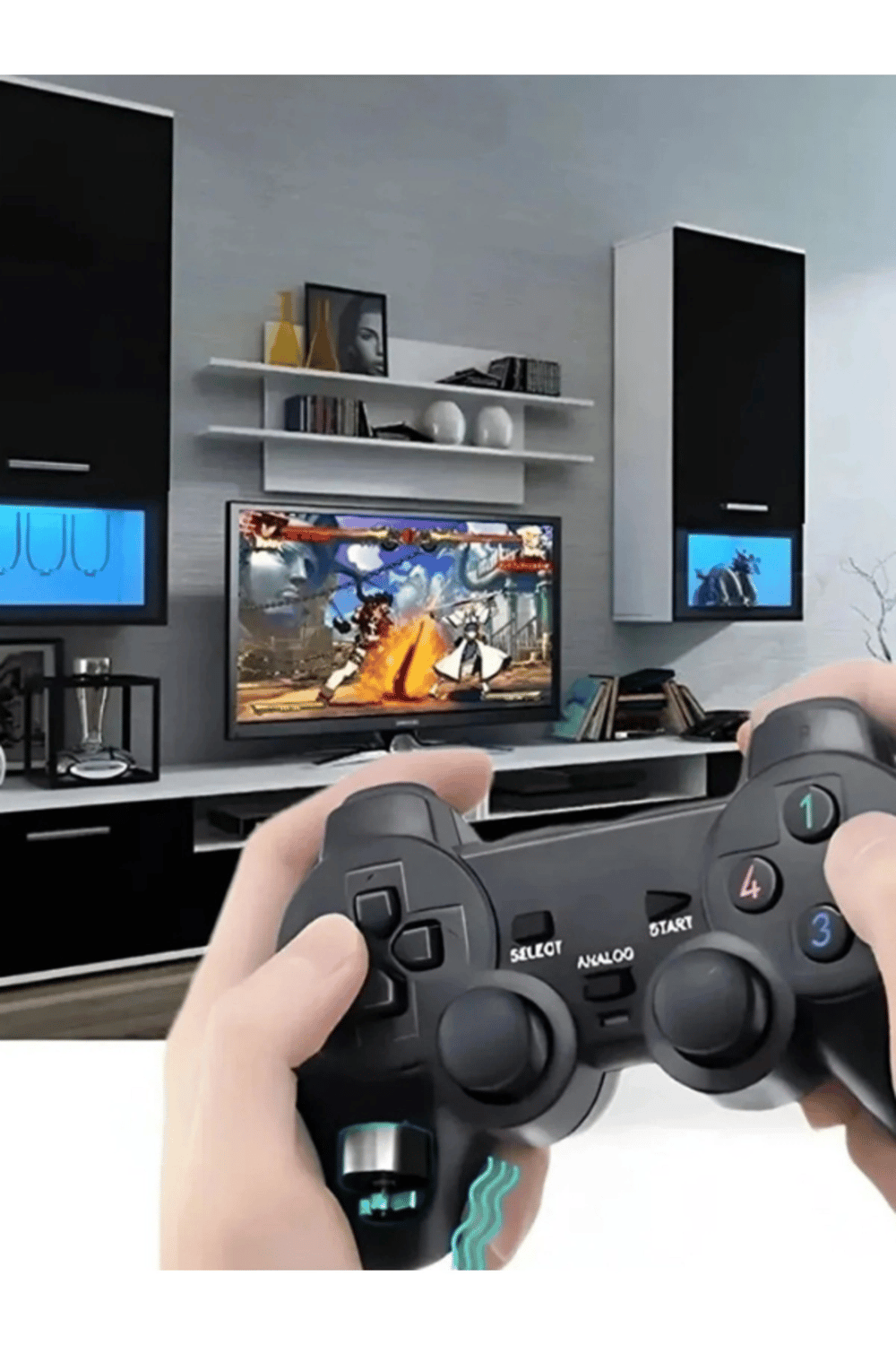Siyah kablolu çift motorlu titreşimli joystick PC uyumlu USB bağlantılı 1 yıl garantili
