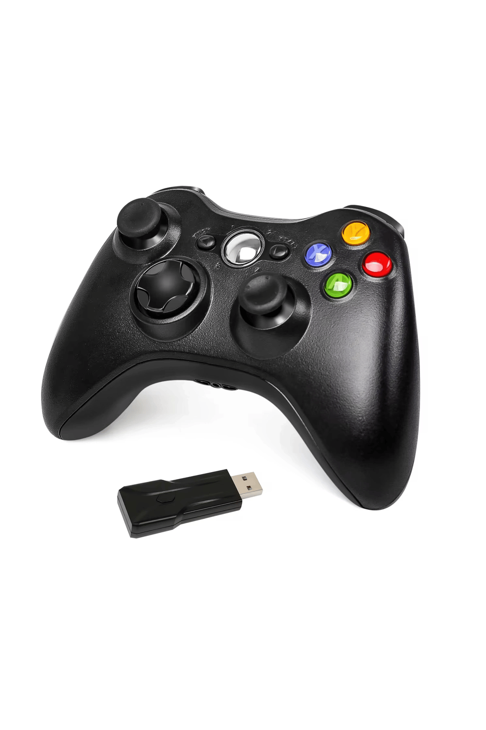 Siyah kablosuz joystick PC uyumlu titreşimli oyun kolu Bluetooth bağlantılı - Elektronik