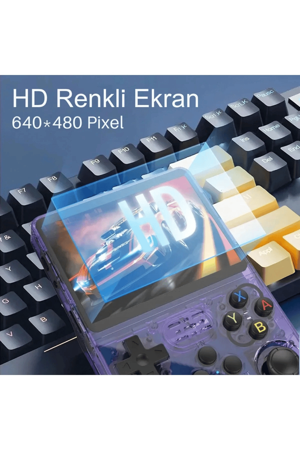 Siyah retro oyun konsolu 64 GB hafıza 15.000+ yüklü oyun yeni nesil el tipi cihaz
