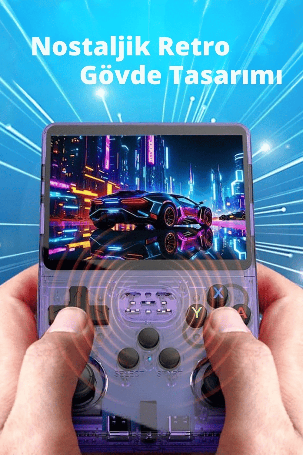 Siyah retro oyun konsolu 64 GB hafıza 15.000+ yüklü oyun yeni nesil el tipi cihaz
