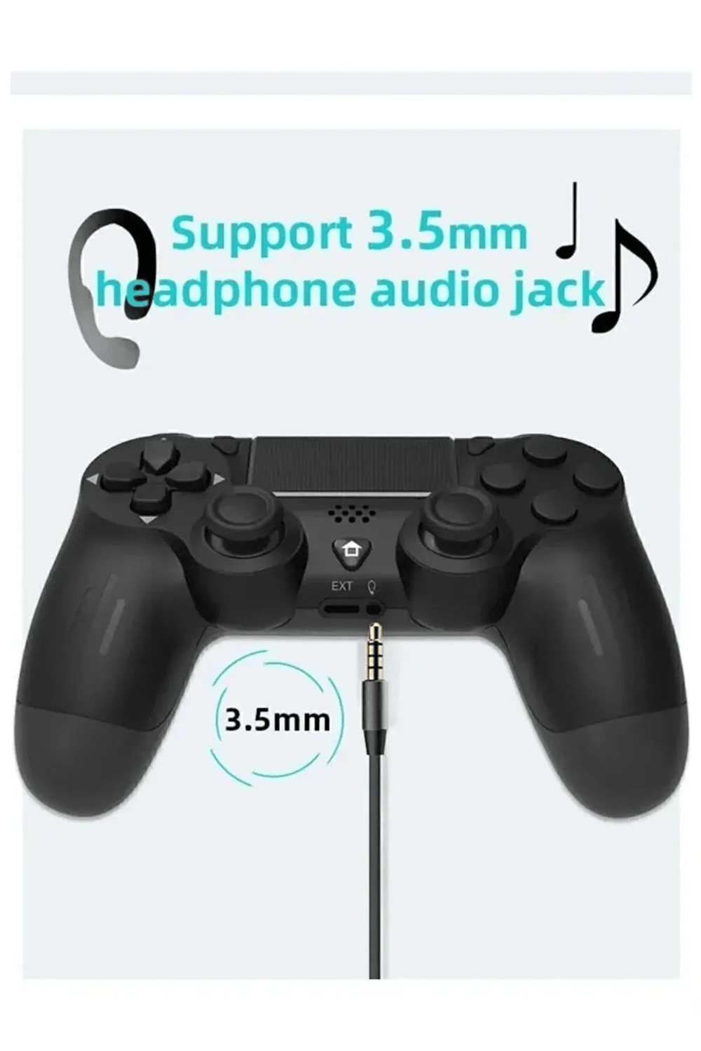 Siyah wireless bluetooth joystick PS4 uyumlu titreşimli oyun kolu 1 yıl garantili
