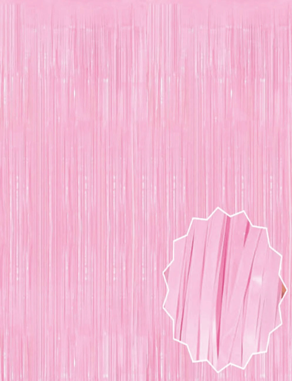 Soft Pembe Püsküllü Kapı Perdesi - Parti, Baby Shower, Cinsiyet Partisi 1x2 M