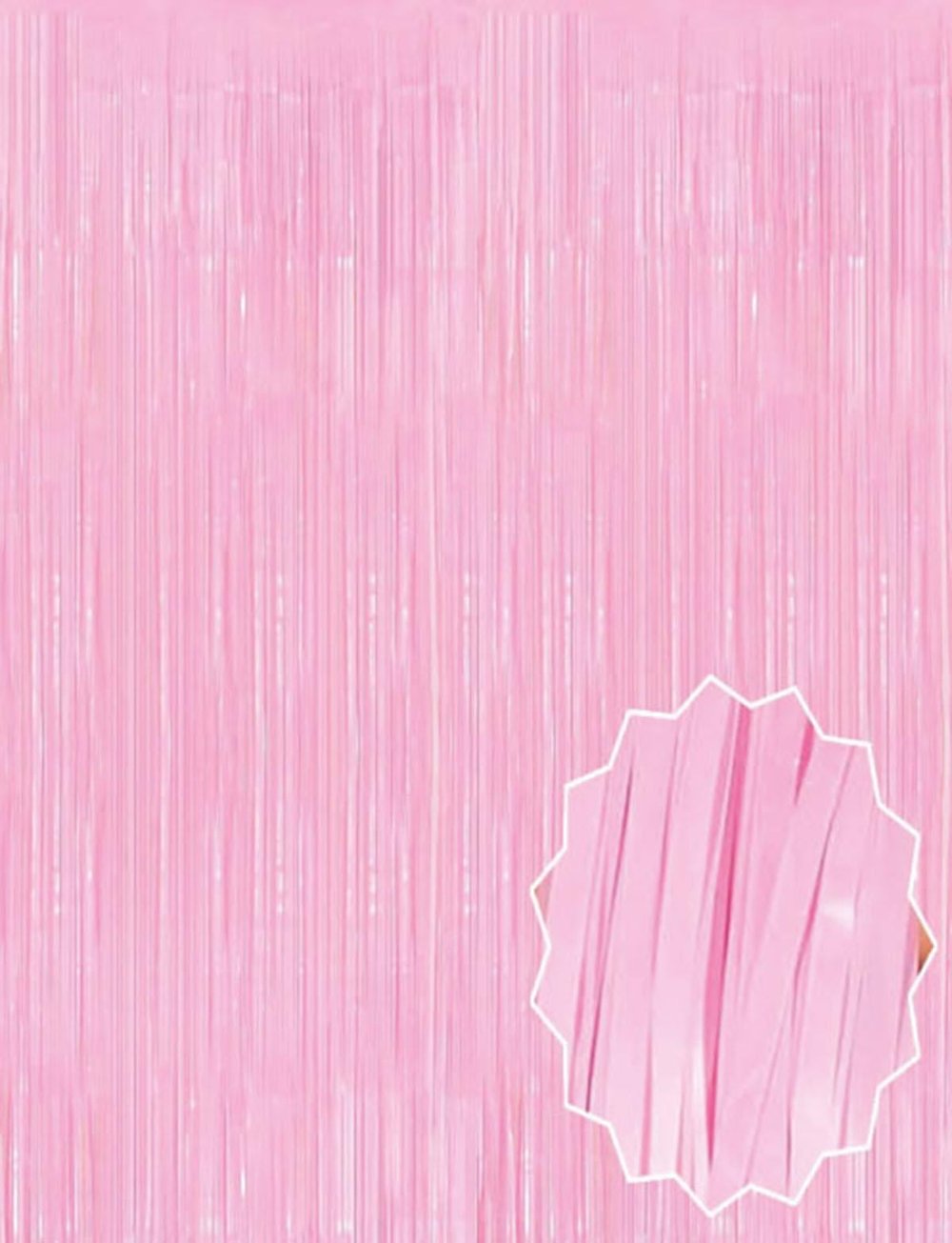 Soft Pembe Püsküllü Kapı Perdesi - Parti, Baby Shower, Cinsiyet Partisi 1x2 m (3936)