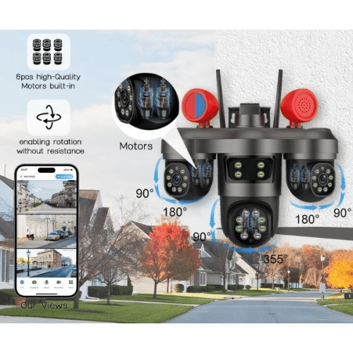 Solar 4G 3 MP + 3MP + 3MP 3 KAMERALI KABLOSUZ GÜVENLİK KAMERASI BS-55G