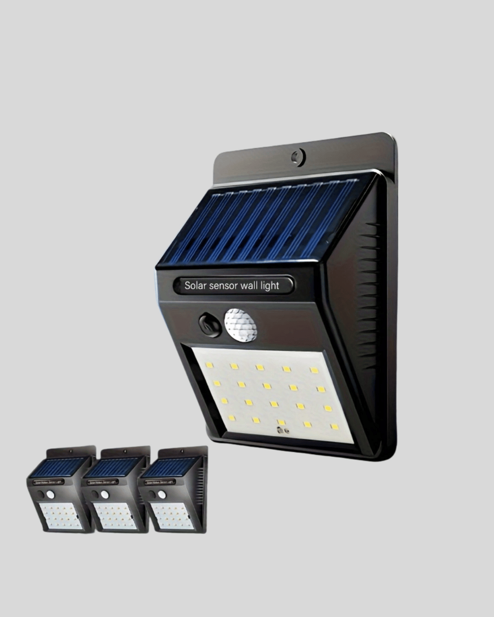Solar Güneş Enerjili Hareket Sensörlü 4 Taraflı Bahçe Lambası – IP65 Su Geçirmez, 100 LED