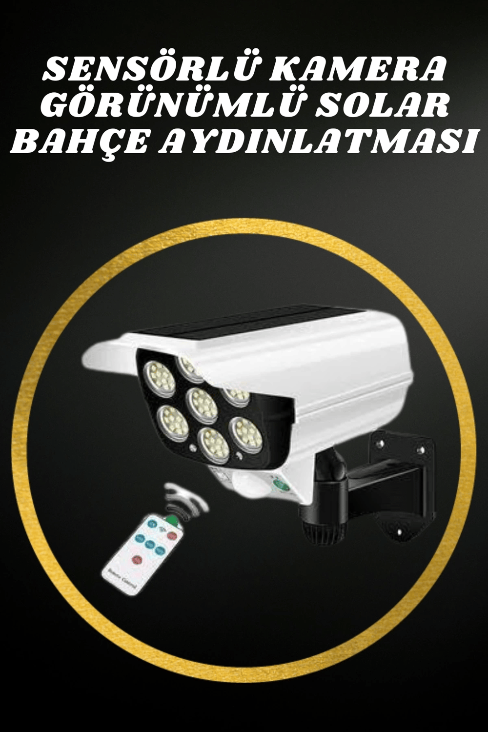 Solar Lamba Kamera Görünümlü Duvar Lambası Dönebilen Bahçe Aydınlatması
