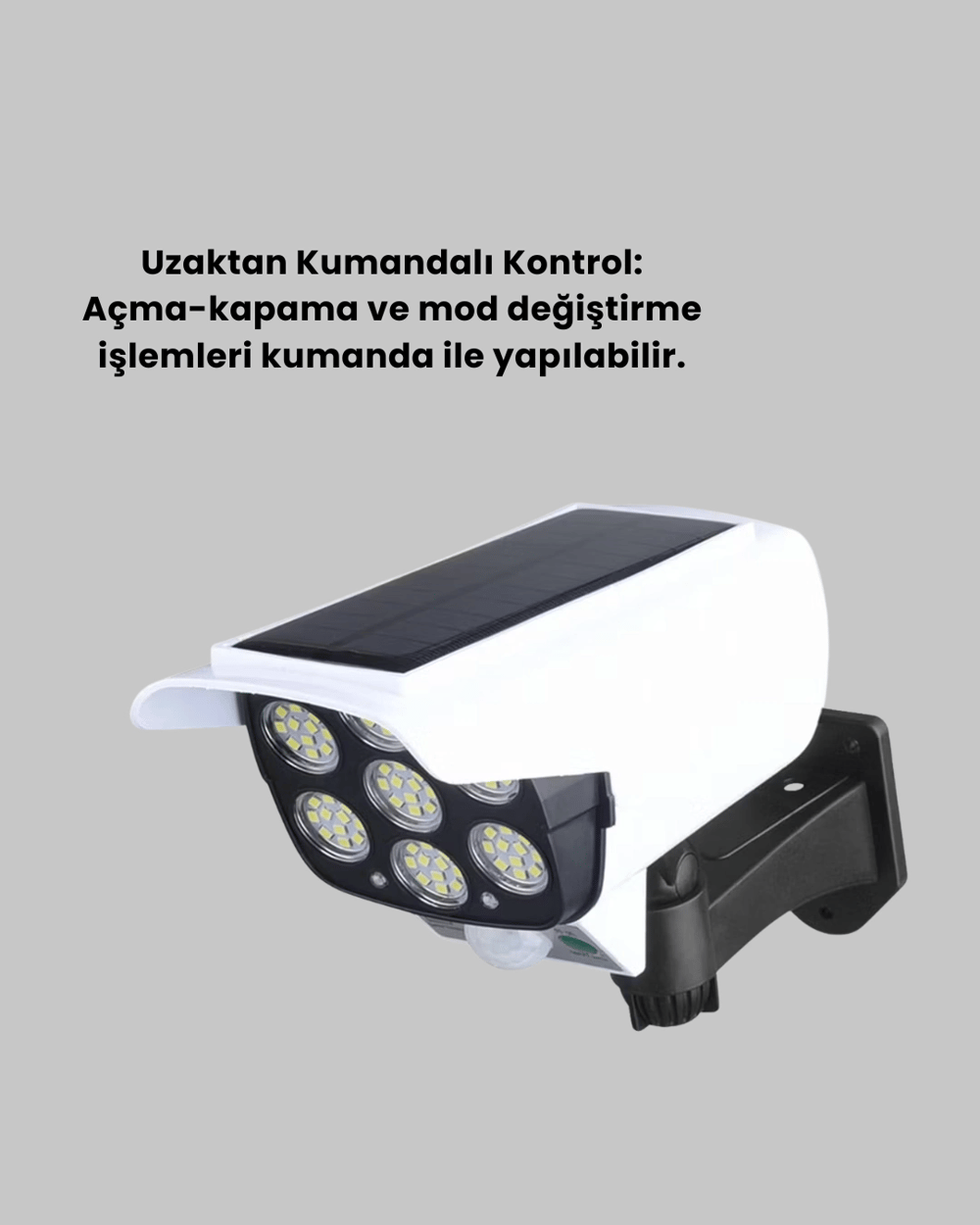 Solar Şarjlı Hareket Sensörlü LED Dış Mekan Lambası Kamera Tasarımlı Güvenlik Işığı