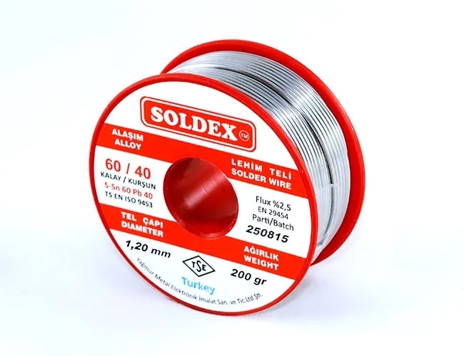 Soldex 60-40 Lehim Teli 200 Gr 1 Mm - Sn:60 / Pb:40