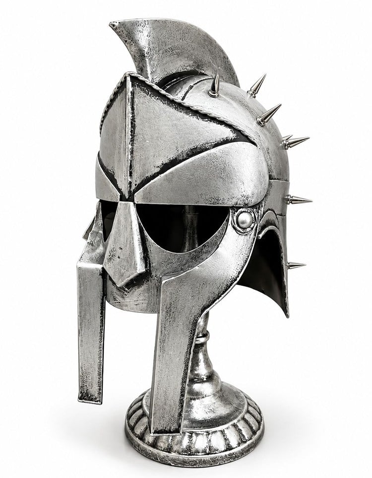 Spartalı Gladyatör Miğferi Biblosu - Metal - 45x20 cm Dekoratif Obje