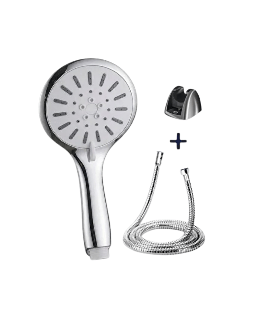 Spiral Hortumlu 4 Kademeli Krem El Duşu Başlığı Banyo Duş Seti