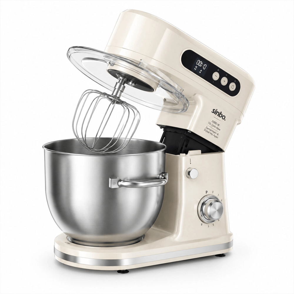 Standlı Mikser - Blender Seti Hamur Yoğurucu - Çırpıcı - Karıştırıcı 8kadem. Hız Ayar 12lt Hazne 2000w Smx-2779 Bx40