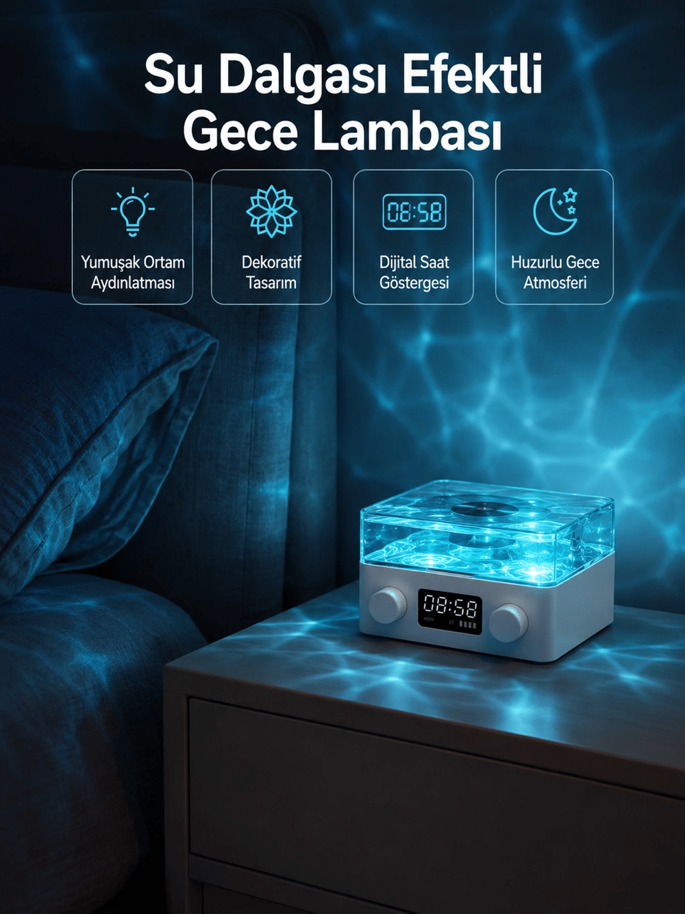 Stereo Sesli Gece Lambalı Bluetooth Hoparlör – Şık Vintage Tasarım