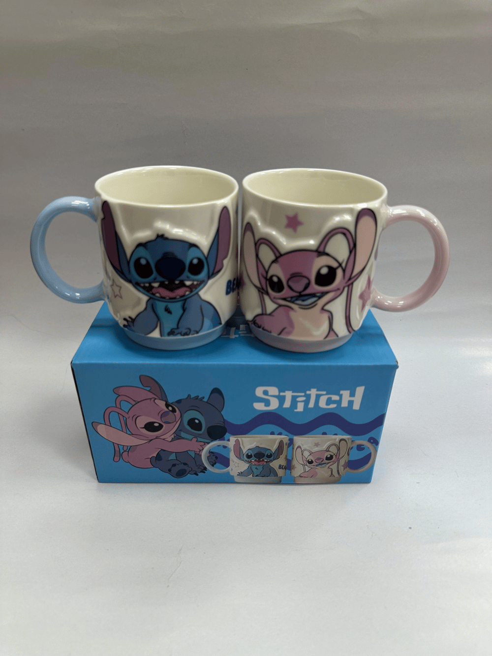 Stitch 2li Kabartmalı Kupa Bardak