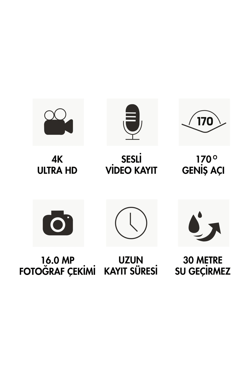 Su Geçirmez Aksiyon Kamerası: 3 Metre Su Dayanımı, 1080p Video Çekimi ve Kablosuz Bağlantı Özellikli