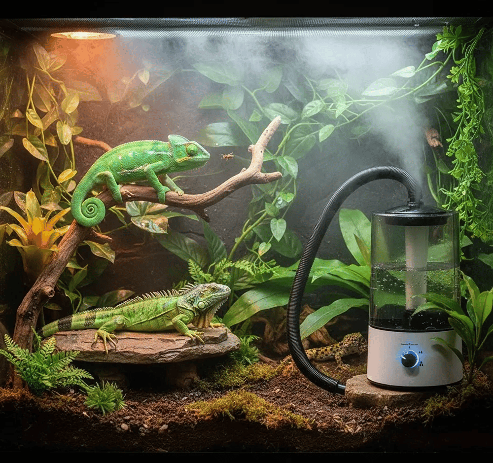 Sürüngen Teraryumu Nemlendirici Sis Makinesi - Ultrasonik Otomatik Buhar Üretici | Bukalemun, İguana, Gecko İçin