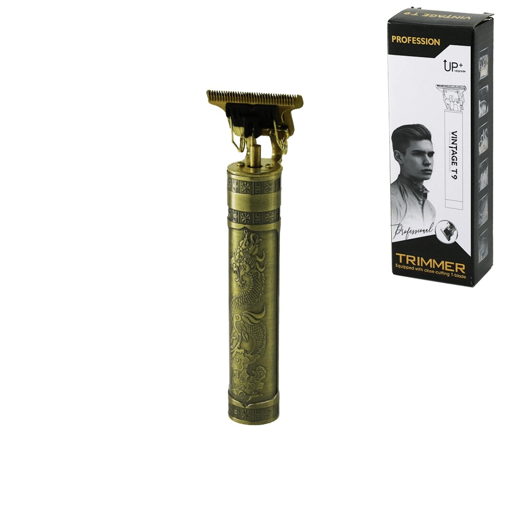 Vıntage T9 ( T Bıçak ) ( Baskılı Plastik Gövde ) ( Ense Çizim & Saç Sakal Kesme ) Traş Makinesi ( Usb Şarjlı )*100
