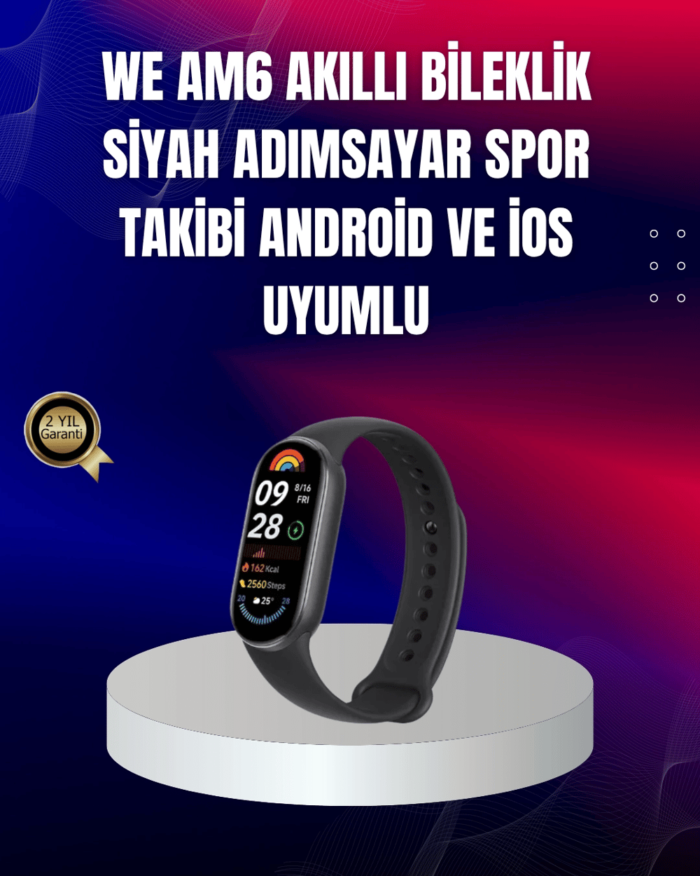 TPU ve Silikon Kordonlu Akıllı Bileklik – 20 Gün Bekleme Süresi