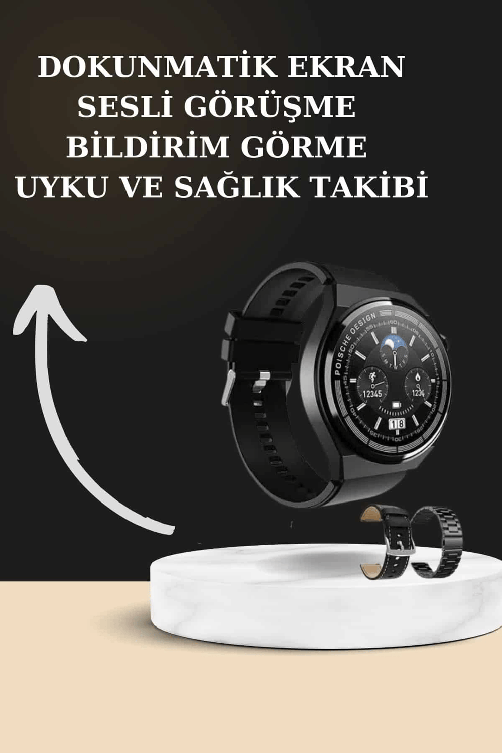 TWS Bluetooth Kulaklık ve Akıllı Saat Uyku Takibi Nabız Ölçer Uzun Pil Ömrü